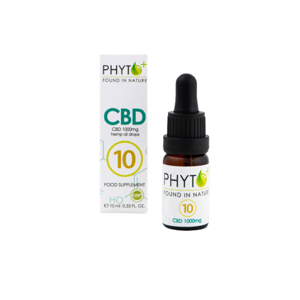 Phyto+ Σταγόνες Ελαίου Κάνναβης Organic CBD 10% 1000mg 10ml